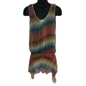 Paradise Tunic Top Chiffon with Elastic Waist Sleeveless Size Medium